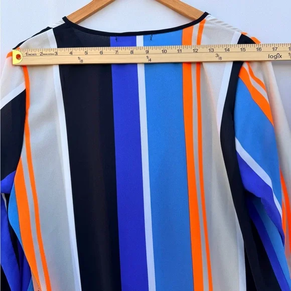 Gibson NWT Multicolor Striped‎ Blouse size L - Picture 8 of 13